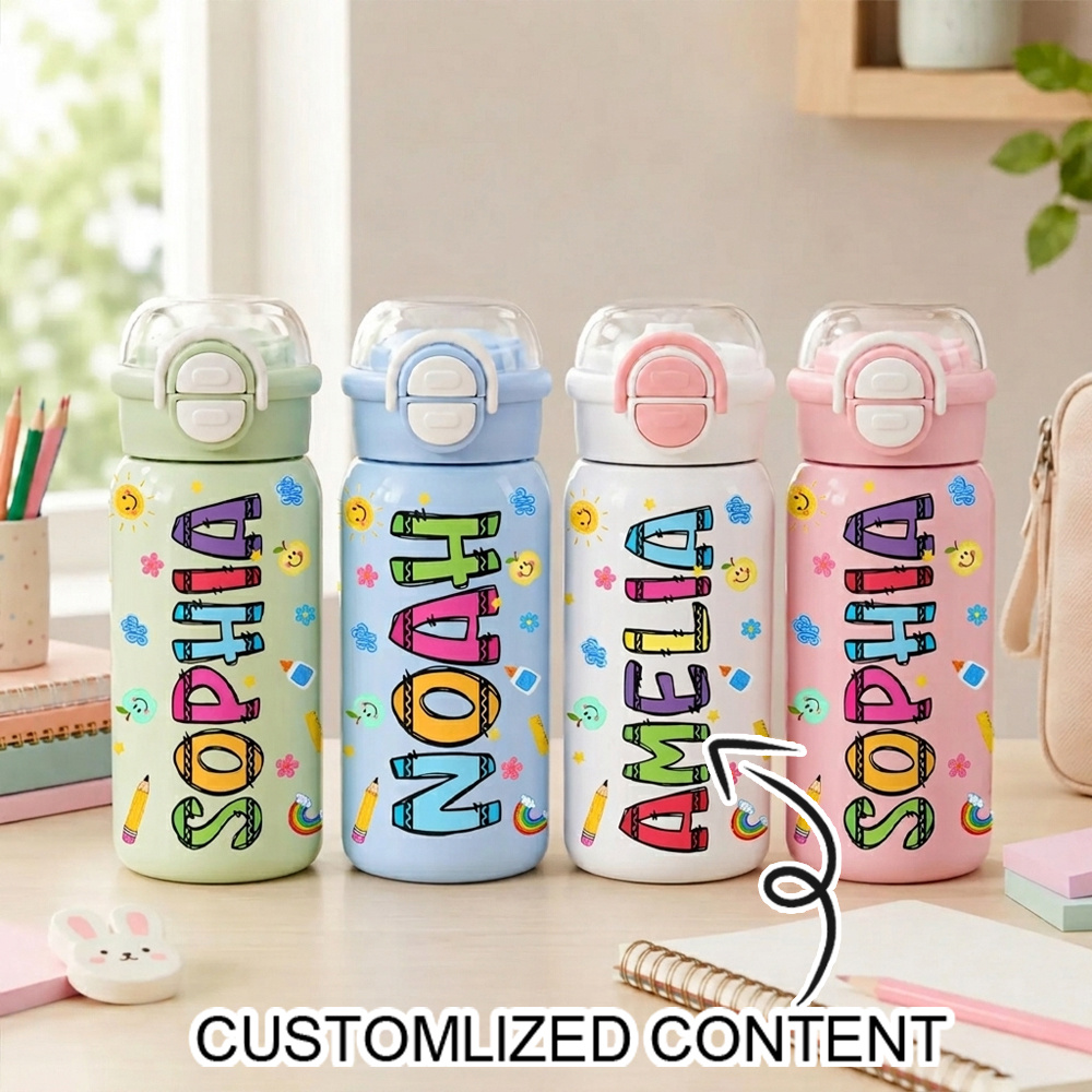 Kids Outdoor Adventure - Custom Name Kids Stainless Steel Water