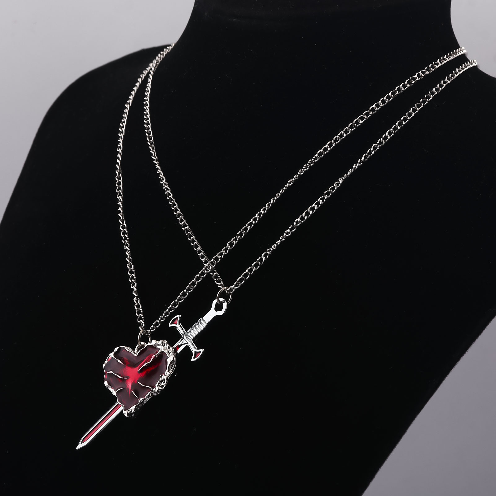 New Sword Heart Couple Necklac - Bubble Sword Wand 评论和价格