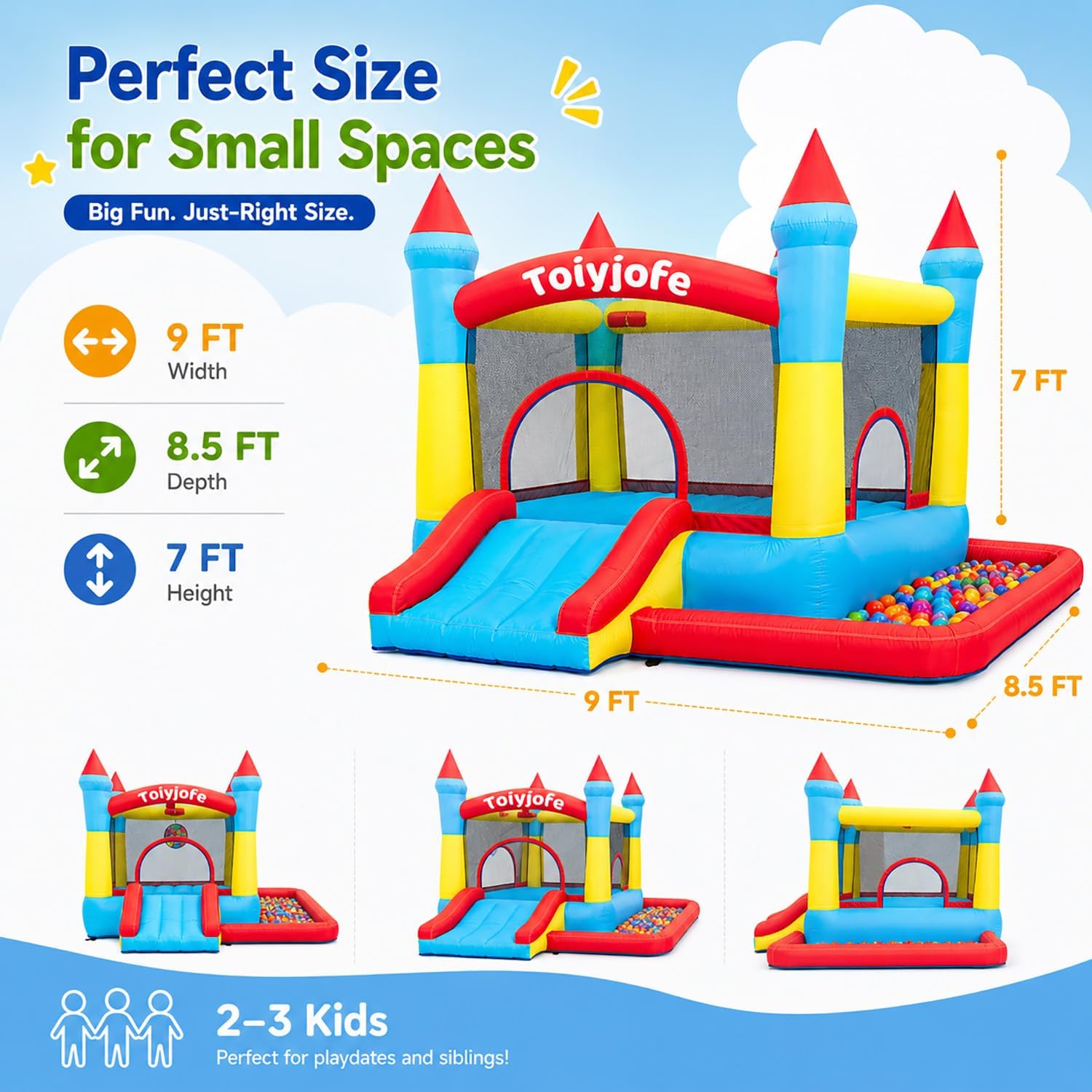 Bounce House for Kids 3-6, Tod - Kids Outdoor Jump House 评论和价格