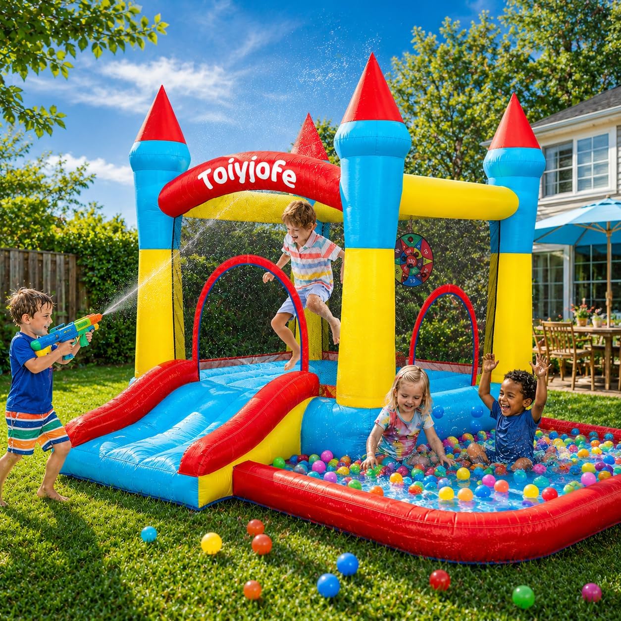 Bounce House for Kids 3-6, Tod - Kids Outdoor Jump House 评论和价格