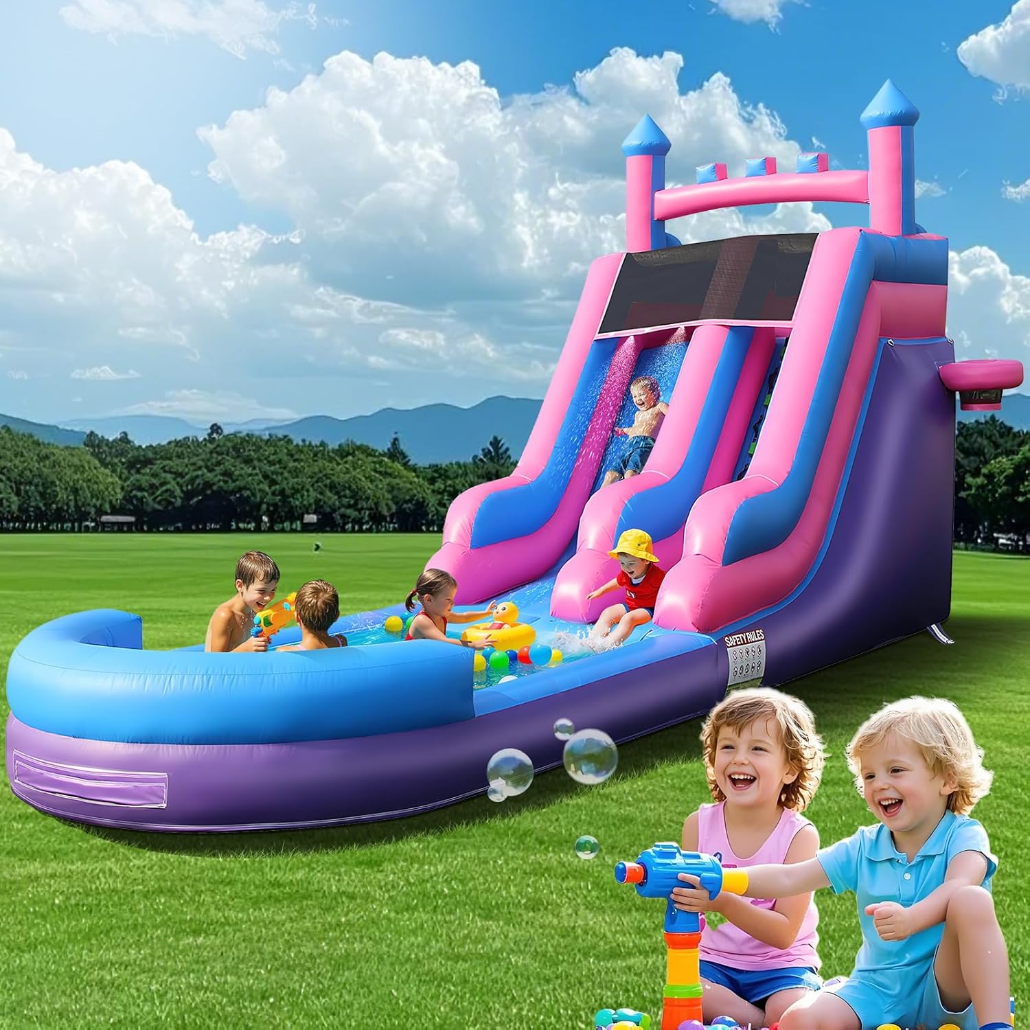 26.2 FT Heavy Duty Inflatable  - Kids Outdoor Water Park 评论和价格
