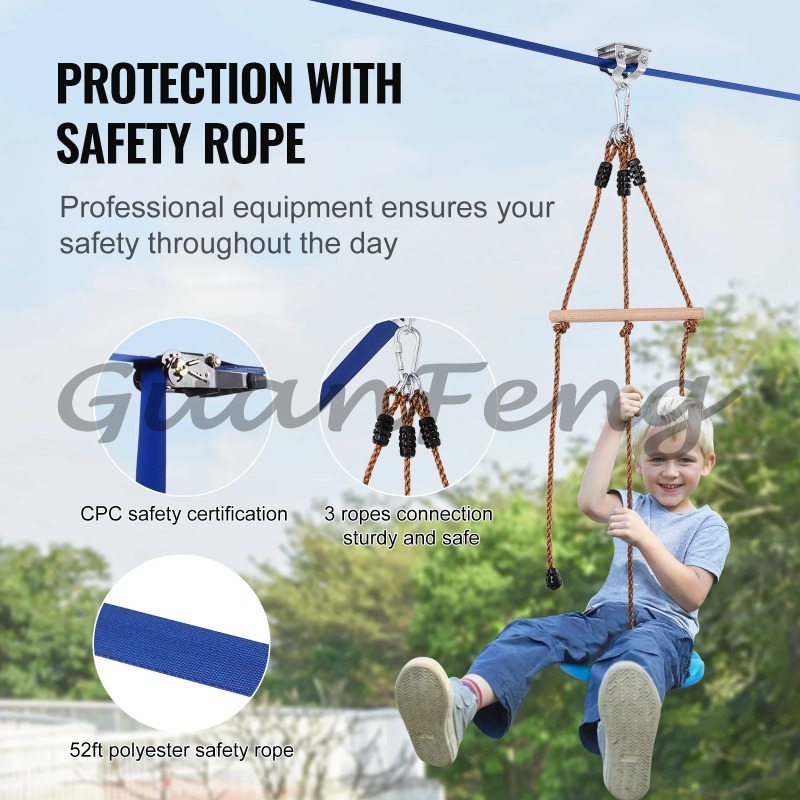 52 Ft Zip Line Kit for Adults  - Kids Outdoor Zipline 评论和价格