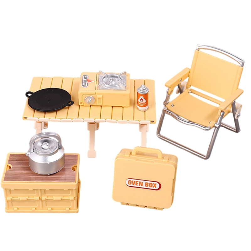 Miniature Camping Play Set for - Kids Yellow Outdoor Chair 评论和价格