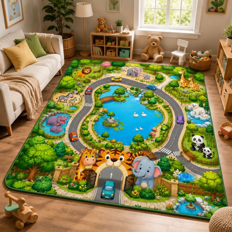 VIKAMA Kids Farm Zoo Play Rug  - Kids Outdoor Activity Centre 评论和价格