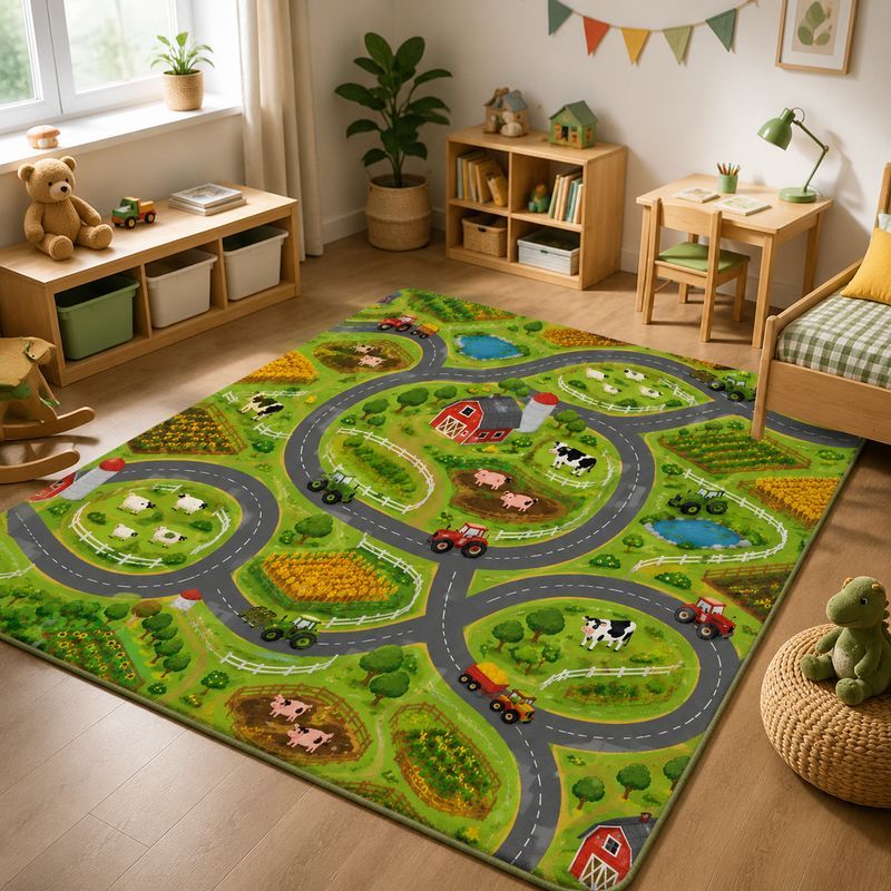 VIKAMA Kids Farm Zoo Play Rug  - Kids Outdoor Activity Centre 评论和价格