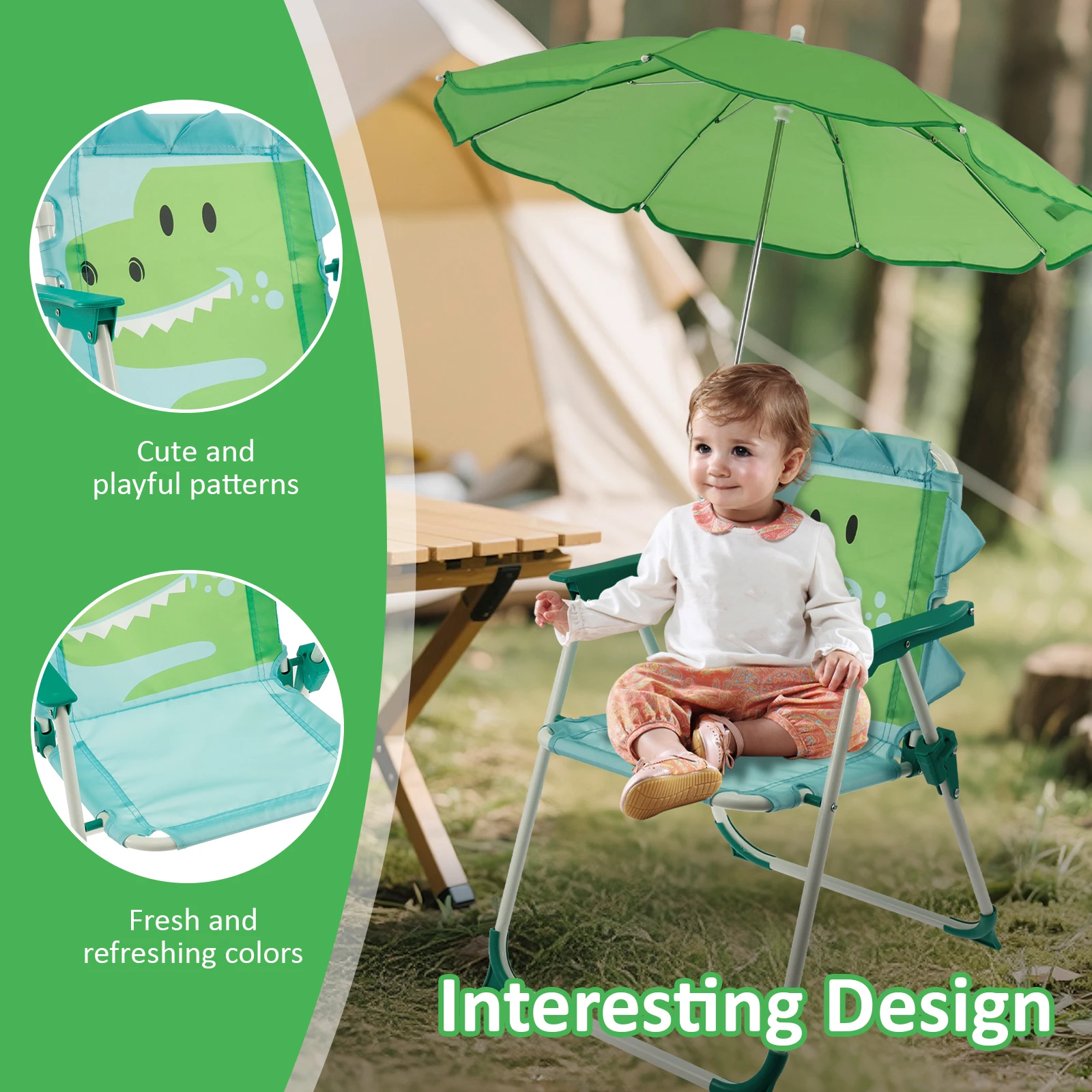 Kids Folding Beach Chair With  - Kids Outdoor Umbrella Chair 评论和价格