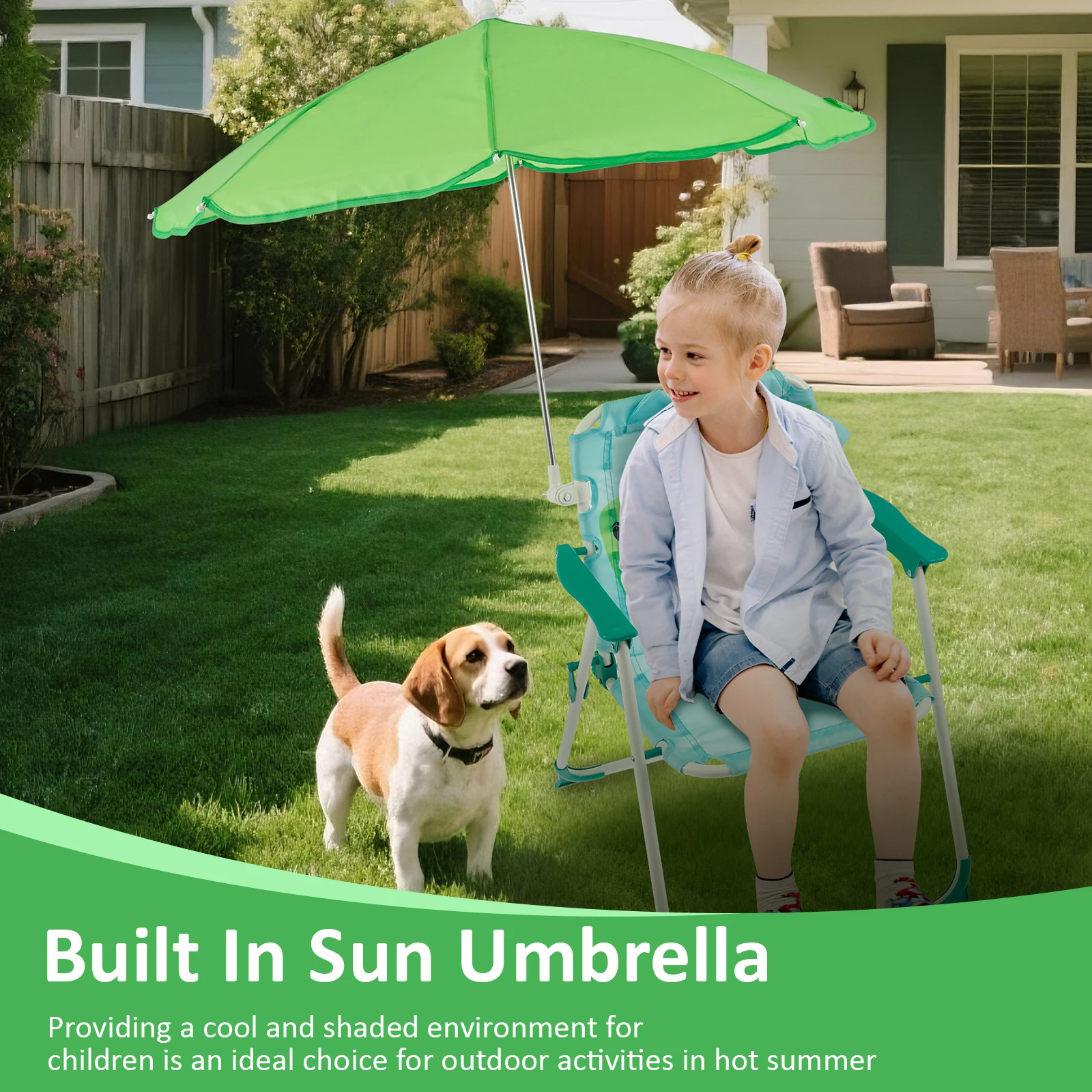 Kids Folding Beach Chair With  - Kids Outdoor Umbrella Chair 评论和价格