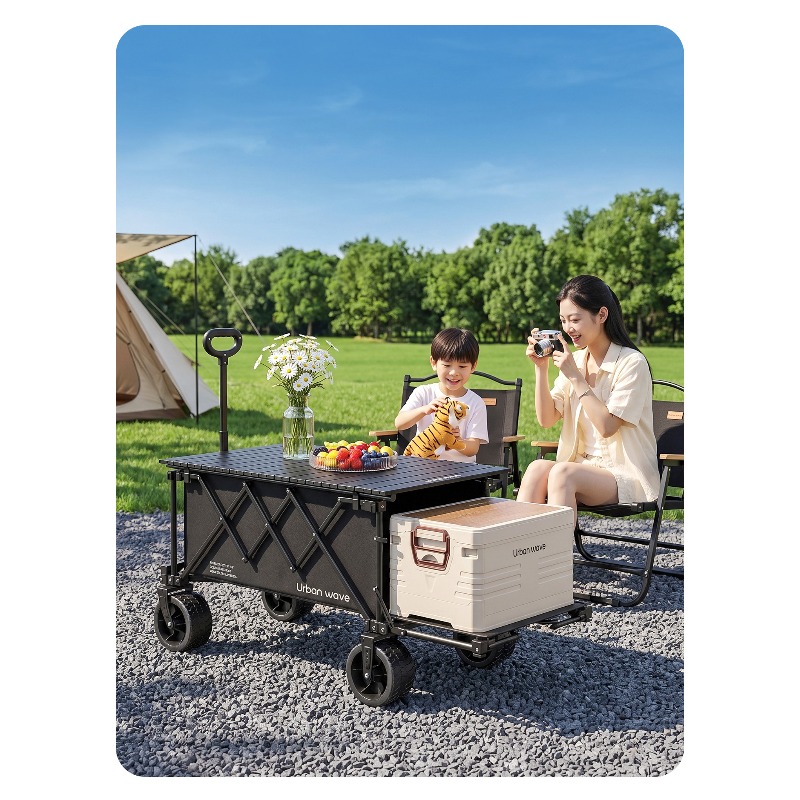 Folding Camping Wagon Cart Out - Kids Outdoor Furniture Set 评论和价格