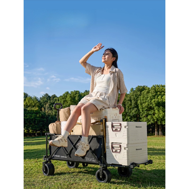 Folding Camping Wagon Cart Out - Kids Outdoor Furniture Set 评论和价格