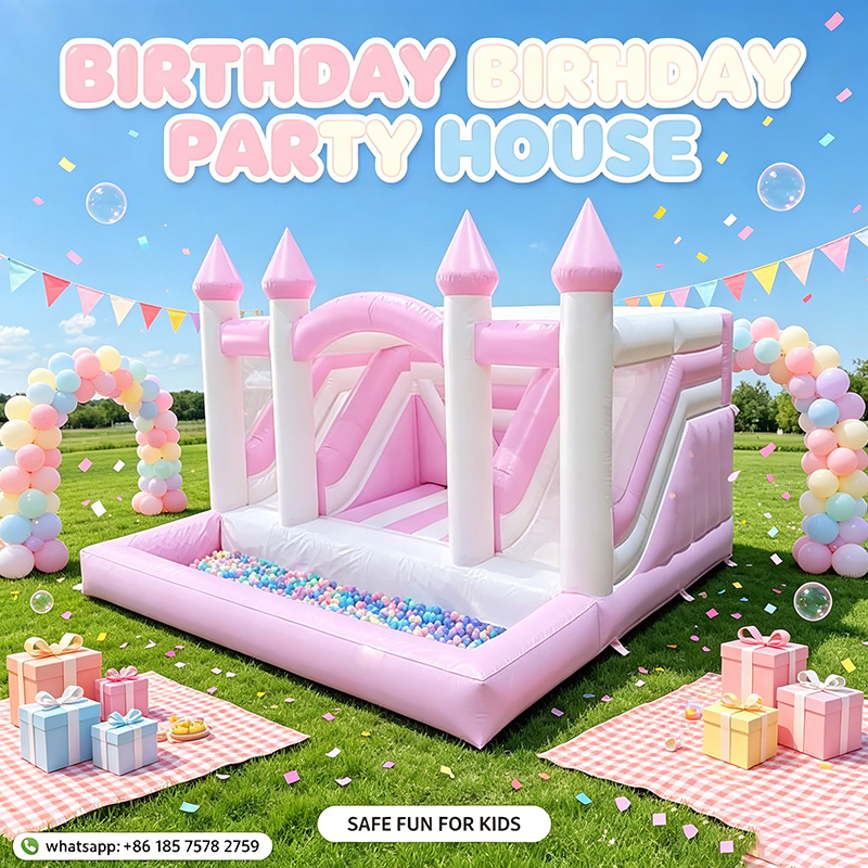 Inflatable Pink Princess Bounc - Kids Outdoor Jump House 评论和价格