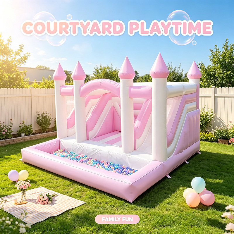 Inflatable Pink Princess Bounc - Kids Outdoor Jump House 评论和价格