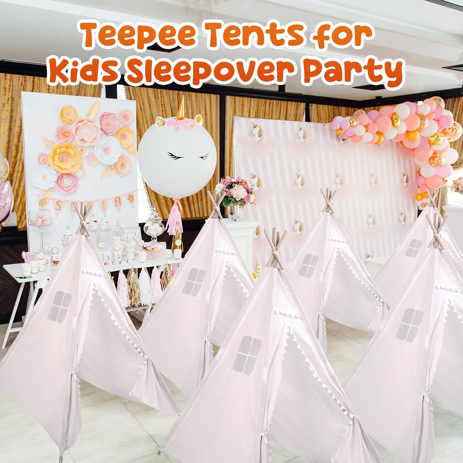 Windyun 6 Pcs Kids Teepee Tent - Kids Outdoor Tent 评论和价格