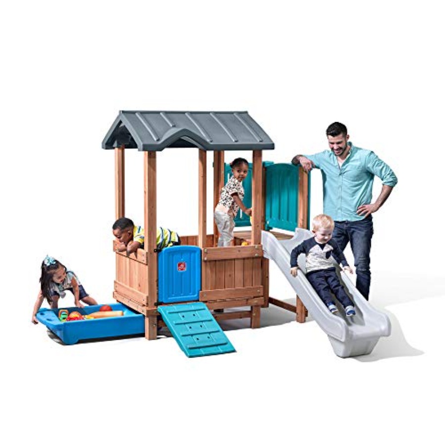 Woodland Adventure Playhouse & - Kids Outdoor Swing Set 评论和价格