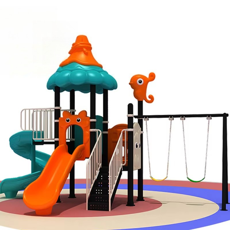Large Durable Plastic  Kids' S - Kids Outdoor Swing Set With Slide 评论和价格