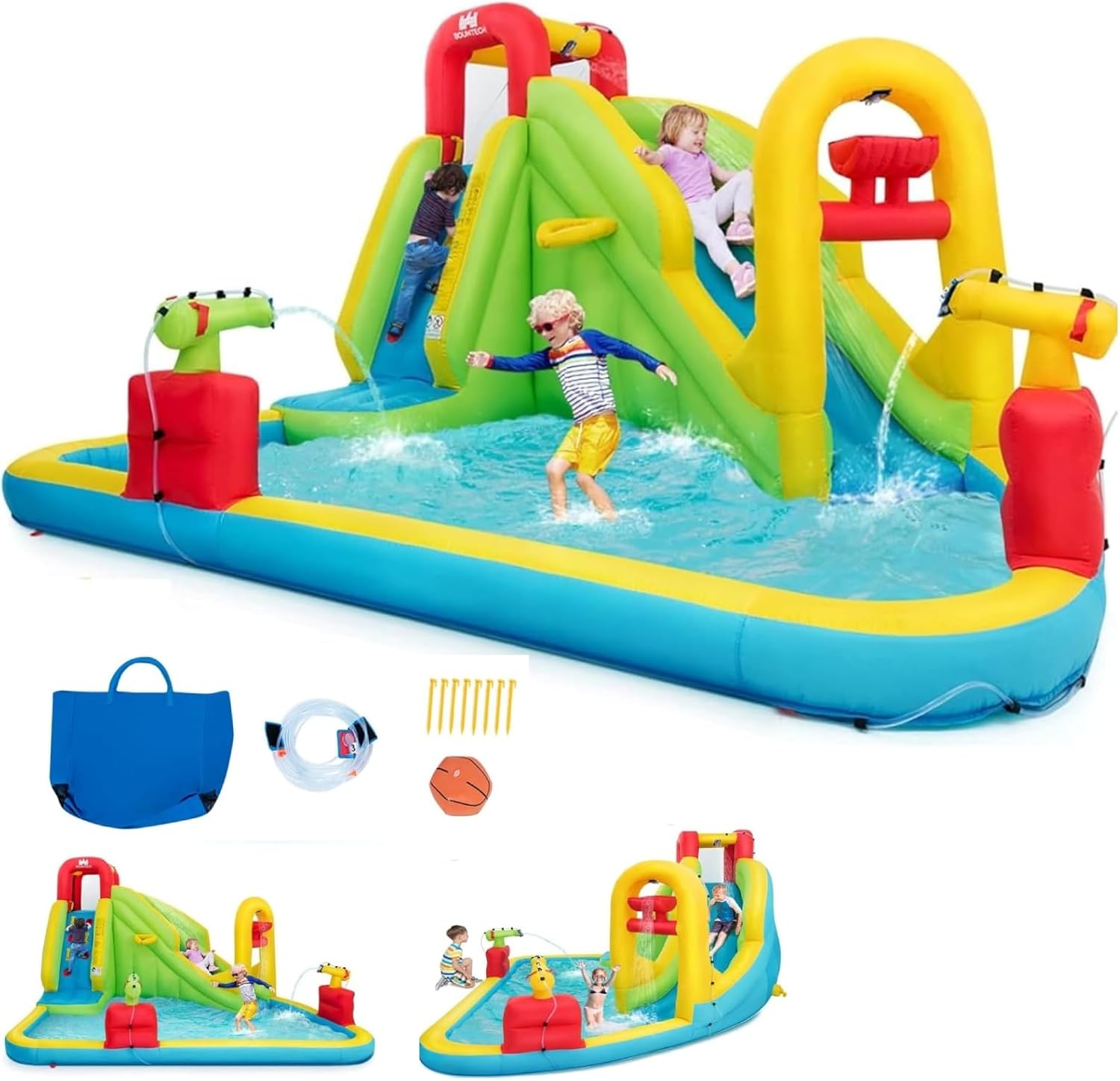 Mega Inflatable Water Park Bou - Kids Outdoor Water Park 评论和价格