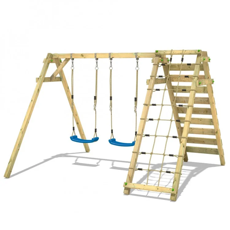 2026 Outdoor Wooden Small Play - Kids Outdoor Swing Set With Slide 评论和价格