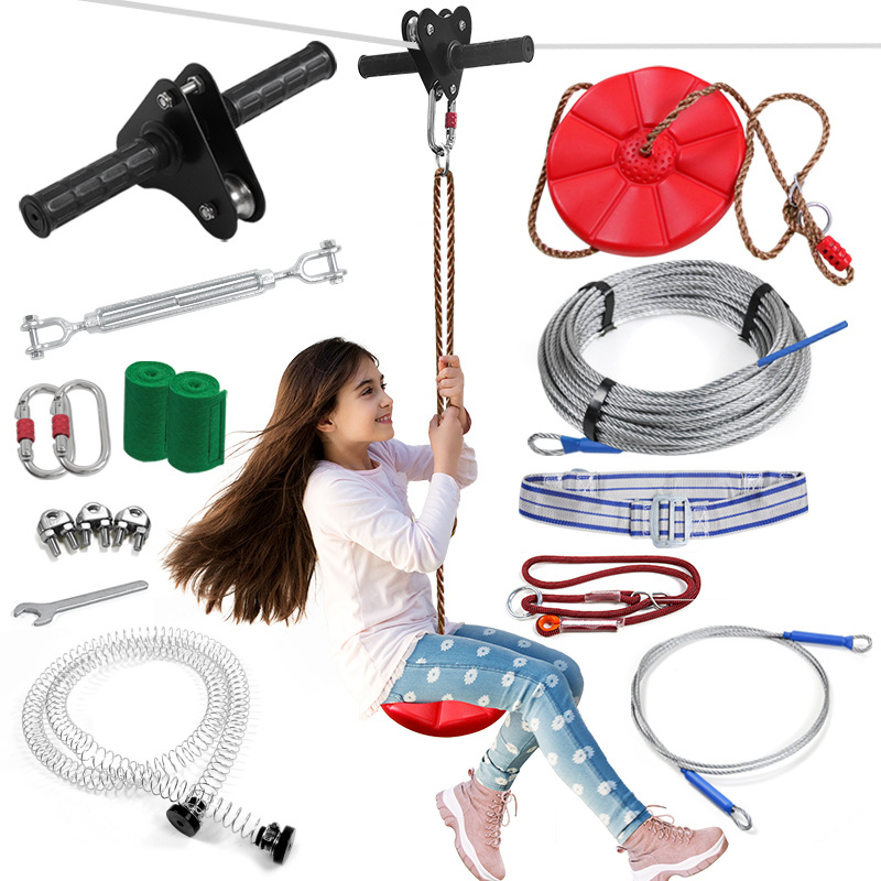 Outdoor DIY Zip Line Kit with  - Kids Outdoor Zipline 评论和价格
