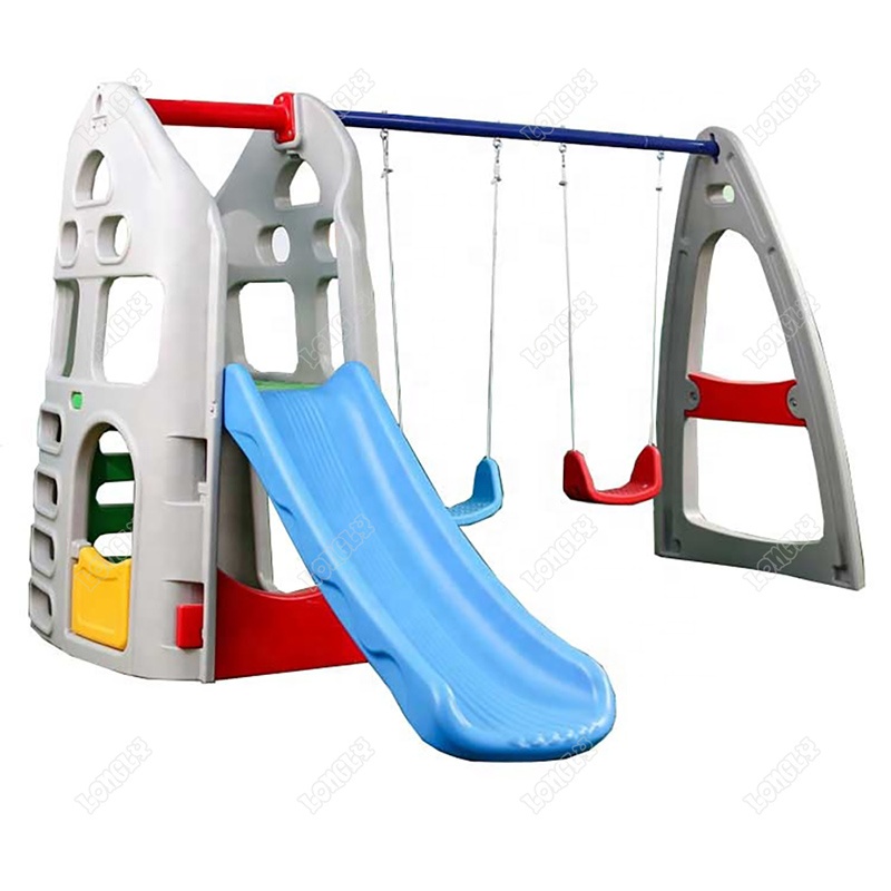 Backyard Plastic Slide and Swi - Kids Outdoor Swing Set With Slide 评论和价格