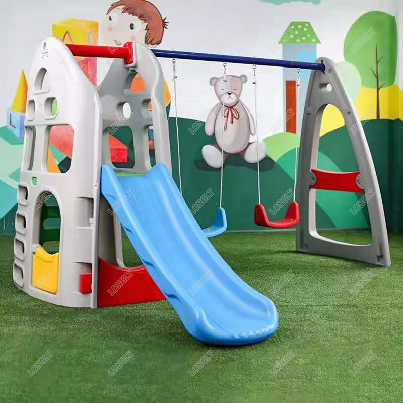 Backyard Plastic Slide and Swi - Kids Outdoor Swing Set With Slide 评论和价格