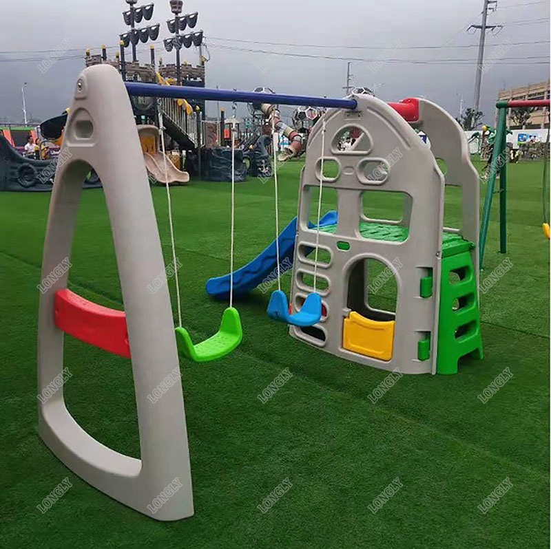 Backyard Plastic Slide and Swi - Kids Outdoor Swing Set With Slide 评论和价格