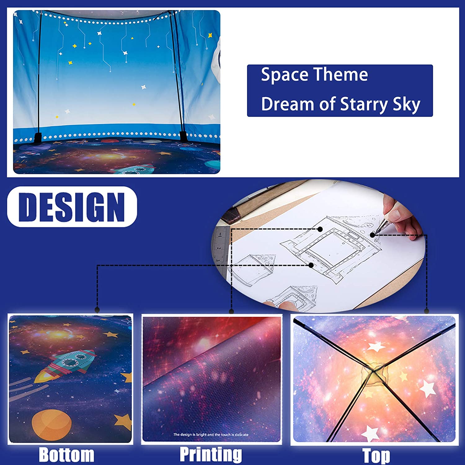 Rocket Ship Kids Tent Pop Up P - Kids Outdoor Tent 评论和价格