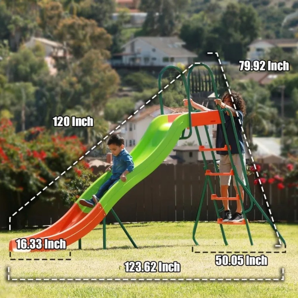 Patio Umbrellas-Playground Sli - Kids Outdoor Swing Set With Slide 评论和价格