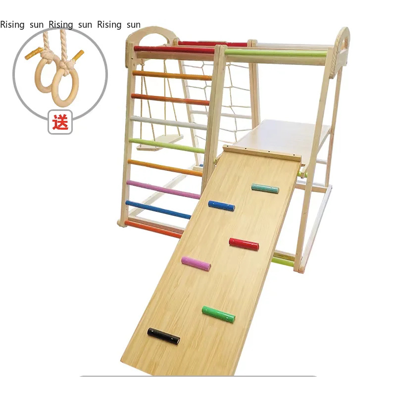 Wooden Climbing Frame Indoor P - Kids Outdoor Swing Set With Slide 评论和价格