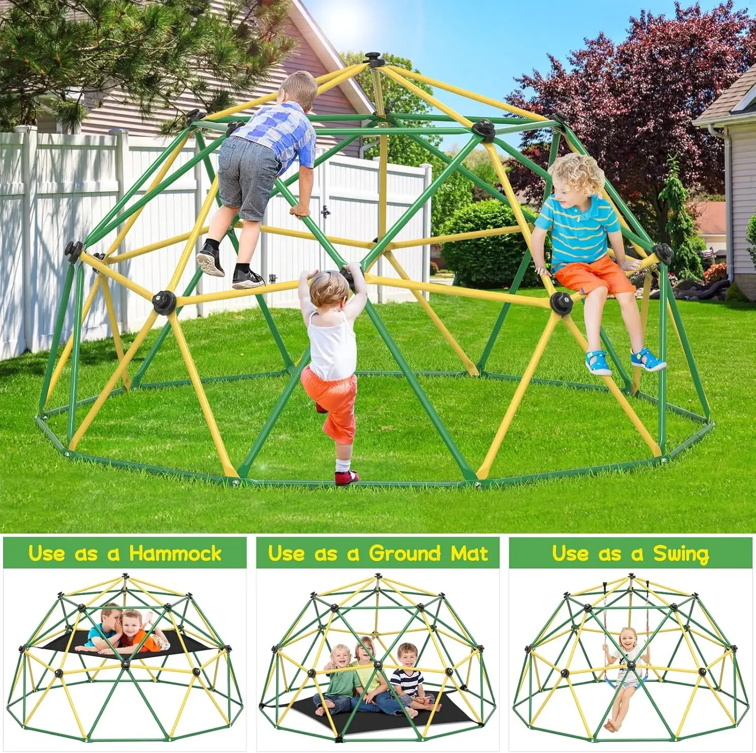 GIKPAL Climbing Dome, 10FT Dom - Kids Outdoor Jungle Gym 评论和价格