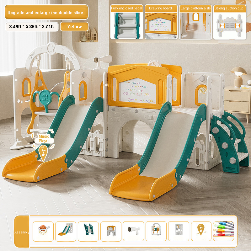 Double Slide Set Toddlers Indo - Kids Outdoor Swing Set With Slide 评论和价格