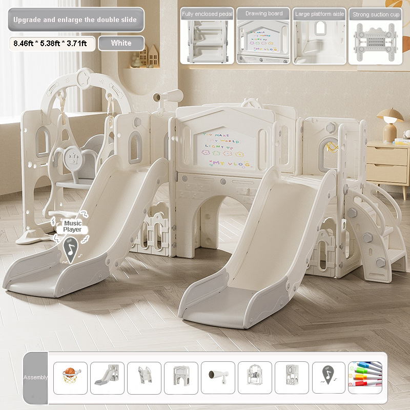 Double Slide Set Toddlers Indo - Kids Outdoor Swing Set With Slide 评论和价格