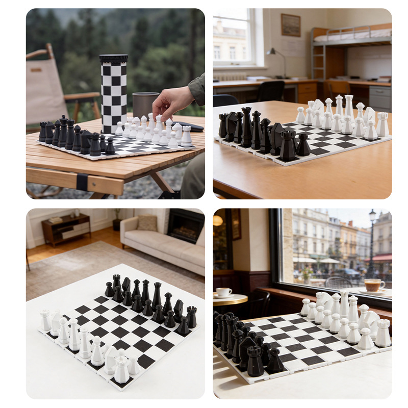 2 in 1 Portable Chess Game Set - Kids Outdoor Adventure 评论和价格